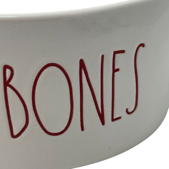 Rae Dunn Jingle Bones Red Letter Dog Bowl 6in Holiday Pet Dish Christmas Ceramic - Picture 11 of 13